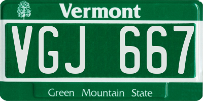 VT license plate VGJ667