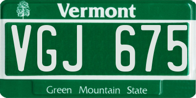 VT license plate VGJ675