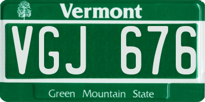 VT license plate VGJ676