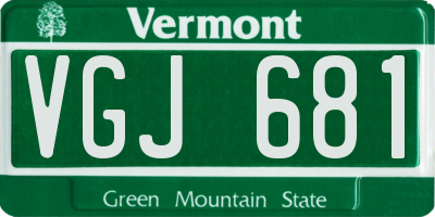 VT license plate VGJ681