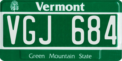 VT license plate VGJ684