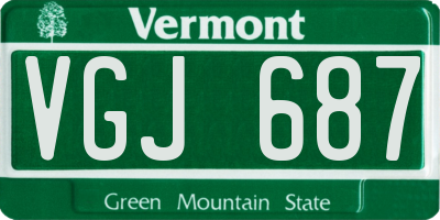 VT license plate VGJ687