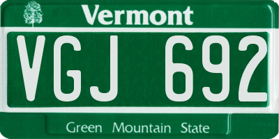 VT license plate VGJ692