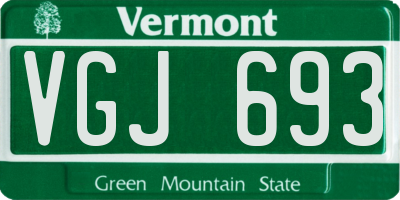 VT license plate VGJ693
