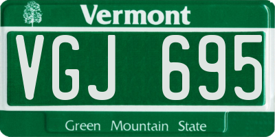 VT license plate VGJ695