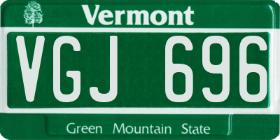 VT license plate VGJ696