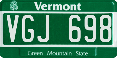 VT license plate VGJ698