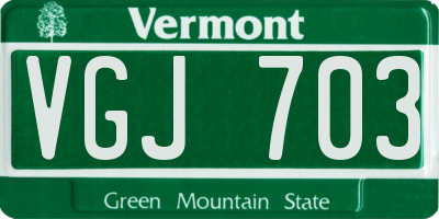 VT license plate VGJ703