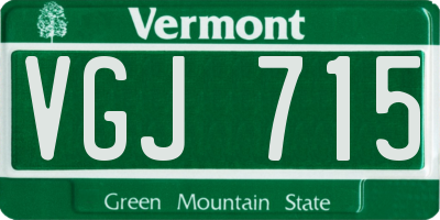 VT license plate VGJ715