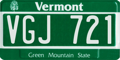 VT license plate VGJ721