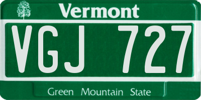 VT license plate VGJ727