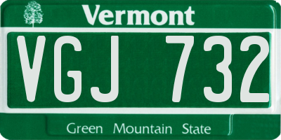 VT license plate VGJ732