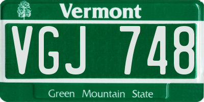 VT license plate VGJ748