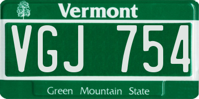 VT license plate VGJ754