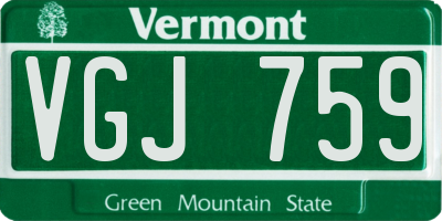 VT license plate VGJ759