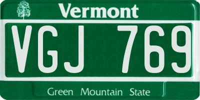 VT license plate VGJ769