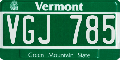 VT license plate VGJ785