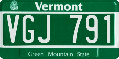 VT license plate VGJ791