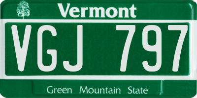 VT license plate VGJ797