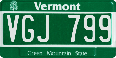 VT license plate VGJ799