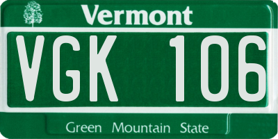 VT license plate VGK106