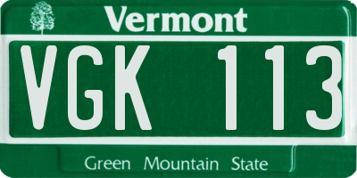 VT license plate VGK113