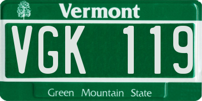 VT license plate VGK119
