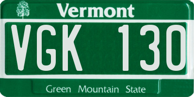 VT license plate VGK130