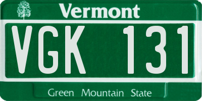 VT license plate VGK131