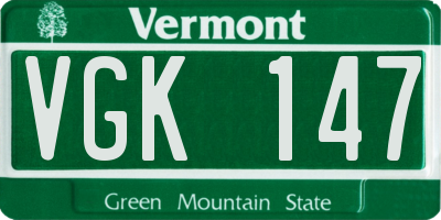 VT license plate VGK147