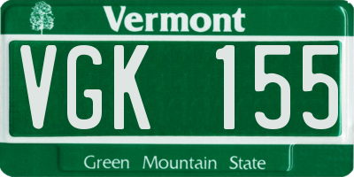 VT license plate VGK155