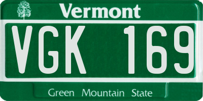 VT license plate VGK169