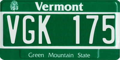VT license plate VGK175