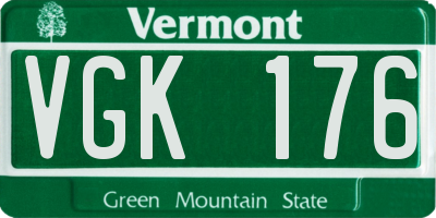 VT license plate VGK176