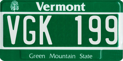 VT license plate VGK199