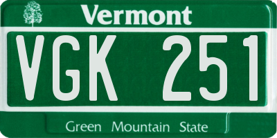 VT license plate VGK251
