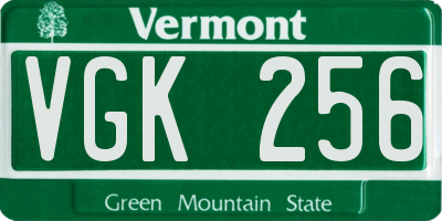 VT license plate VGK256