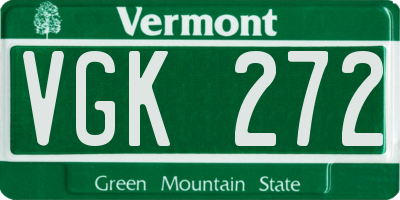 VT license plate VGK272