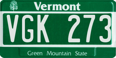 VT license plate VGK273