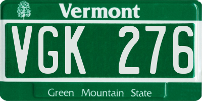 VT license plate VGK276