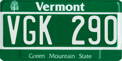 VT license plate VGK290