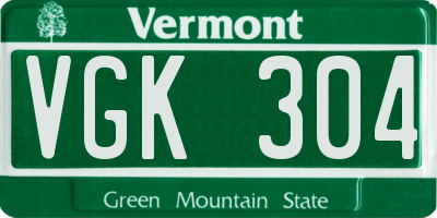 VT license plate VGK304
