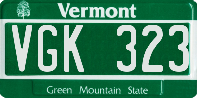 VT license plate VGK323