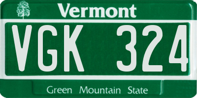 VT license plate VGK324