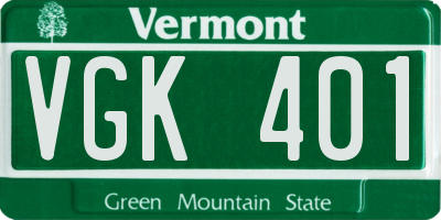 VT license plate VGK401
