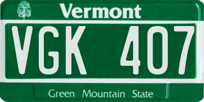 VT license plate VGK407