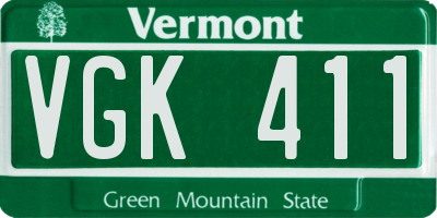 VT license plate VGK411