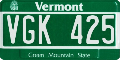 VT license plate VGK425