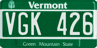 VT license plate VGK426
