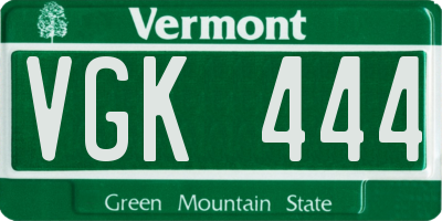 VT license plate VGK444